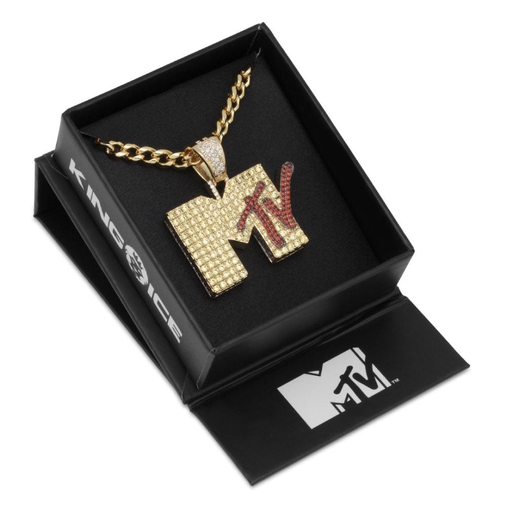 × MTV Iced Classic Logo Necklace Miami Cuban Chain エムティービー ロゴ ネックレス