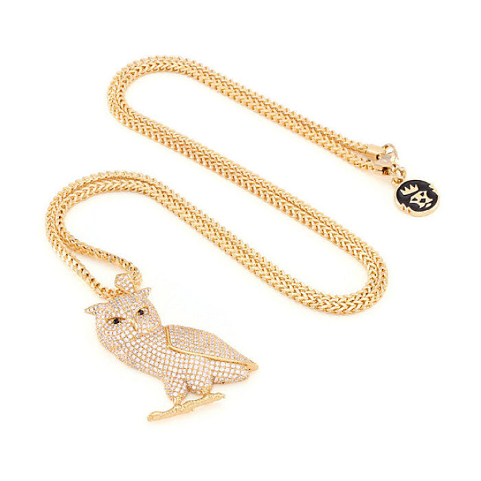 Gold Owl Necklace フクロウ ネックレス フランコ チェーン