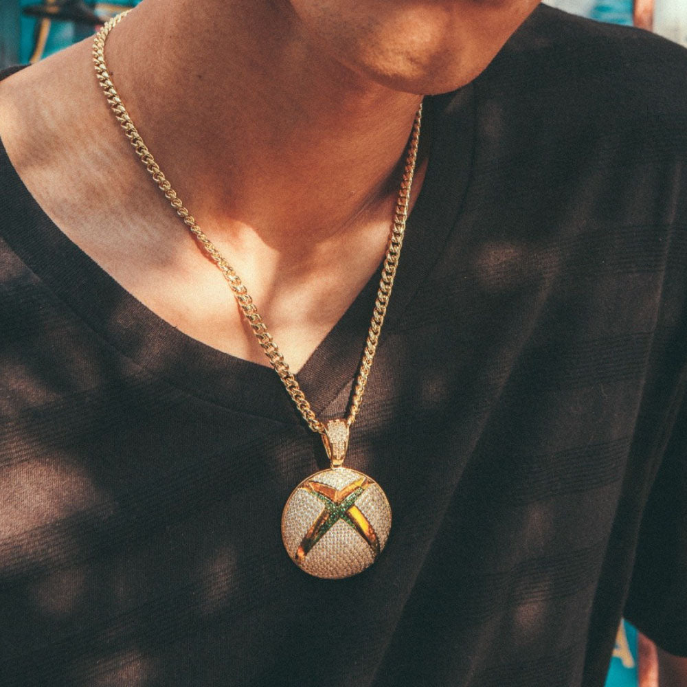 × Xbox Iced Sphere Logo Gold Necklace 14K エックスボックス ロゴ ネックレス ゴールド