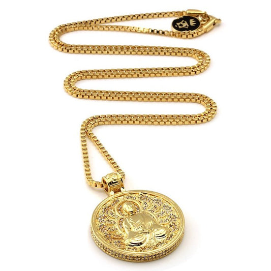 Buddhist Medallion Necklace 14K Gold ブッダ ネックレス