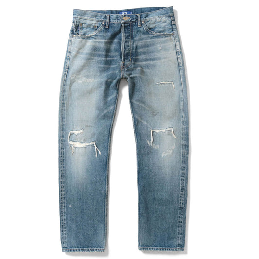 5 Pocket Selvage Washed Denim Pants Standard Fit デニム パンツ セルビッジ ダメージ ビンテージ ウォッシュ Blue ブルー　by Lafayette ラファイエット