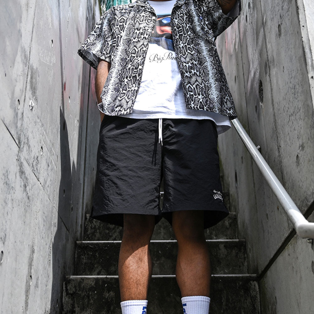 InfamousLogo Nylon Shorts BLK ロゴ ナイロン ショーツ ハーフパンツ