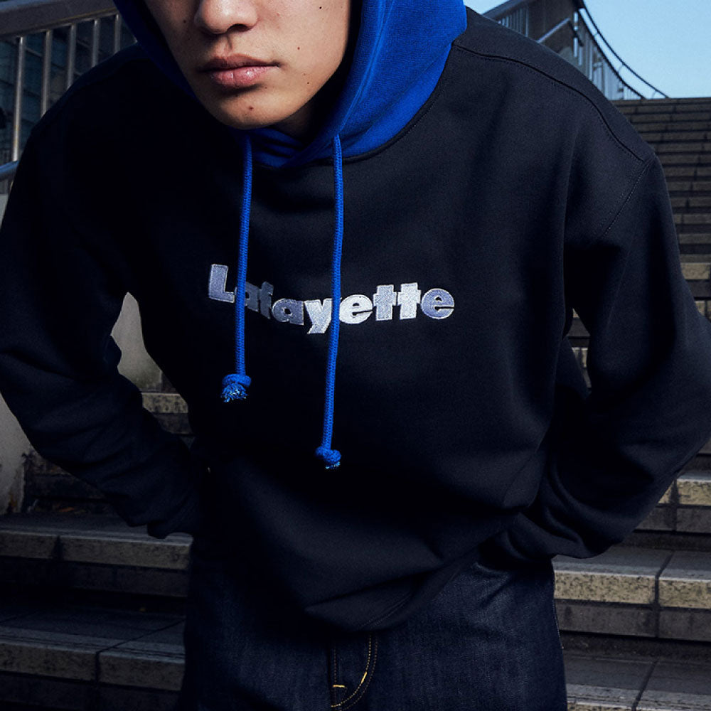 Lafayette Logo 2Tone Hoodie Black プルオーバー パーカー