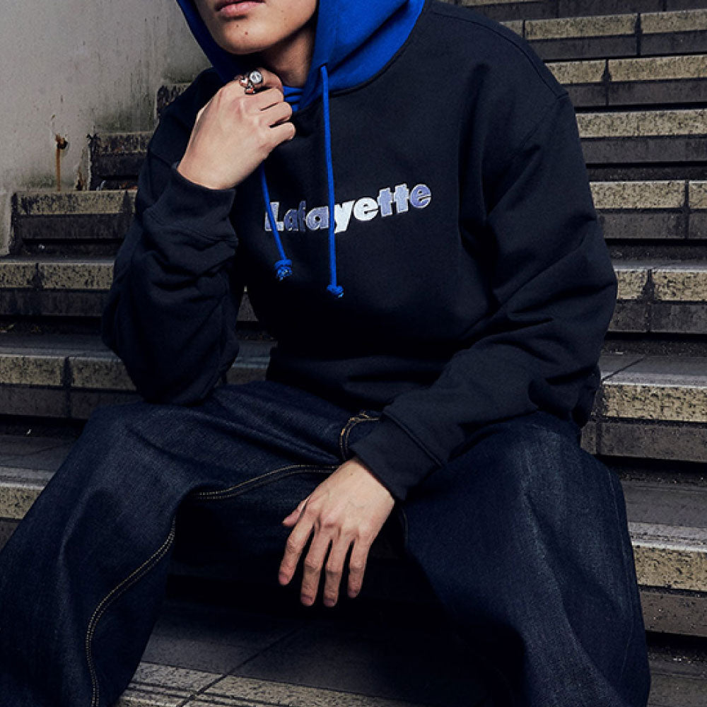 Lafayette Logo 2Tone Hoodie Black プルオーバー パーカー