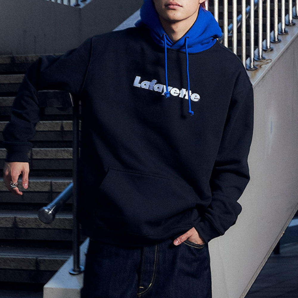 Lafayette Logo 2Tone Hoodie Black プルオーバー パーカー