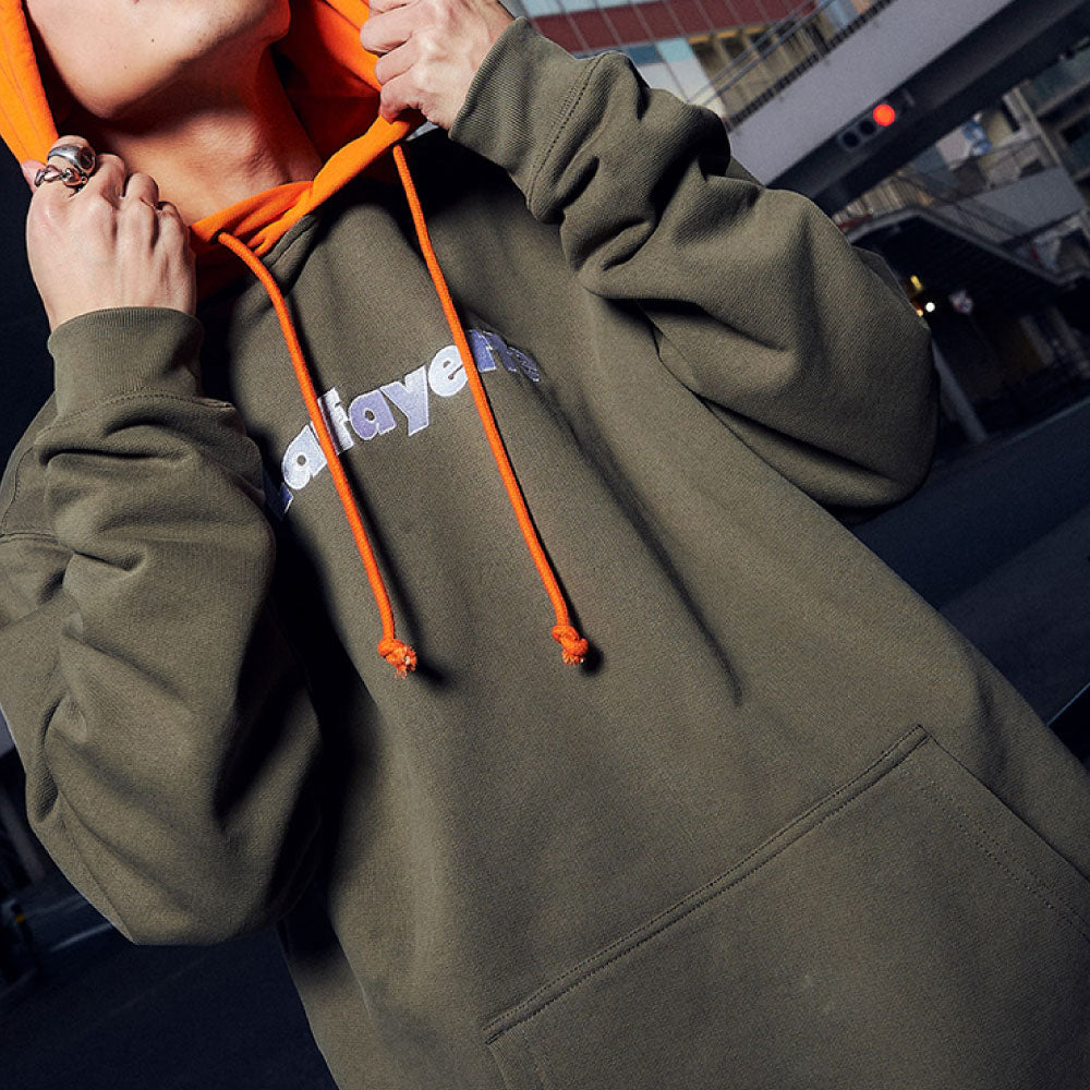 Lafayette Logo 2Tone Hoodie Olive Green プルオーバー パーカー