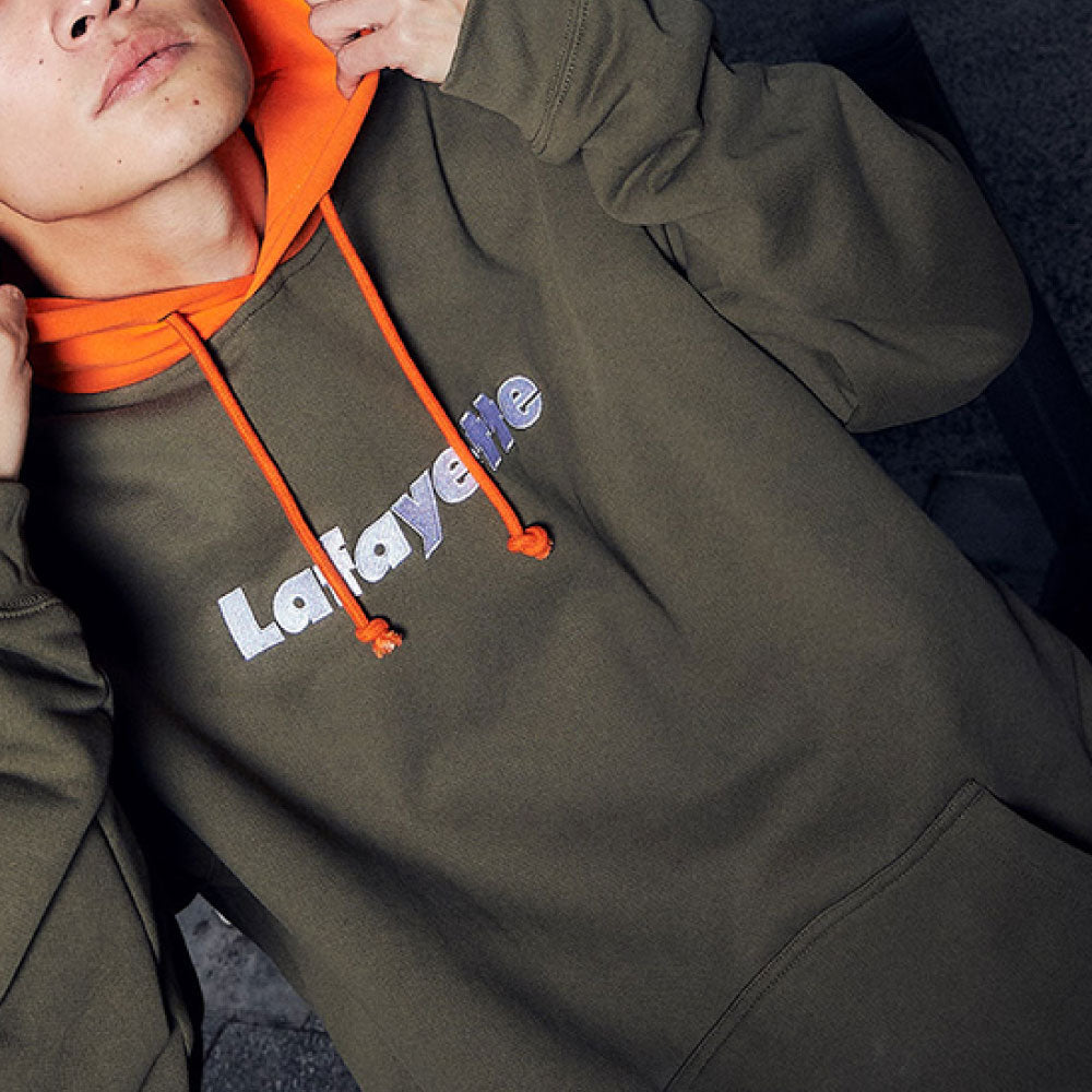 Lafayette Logo 2Tone Hoodie Olive Green プルオーバー パーカー