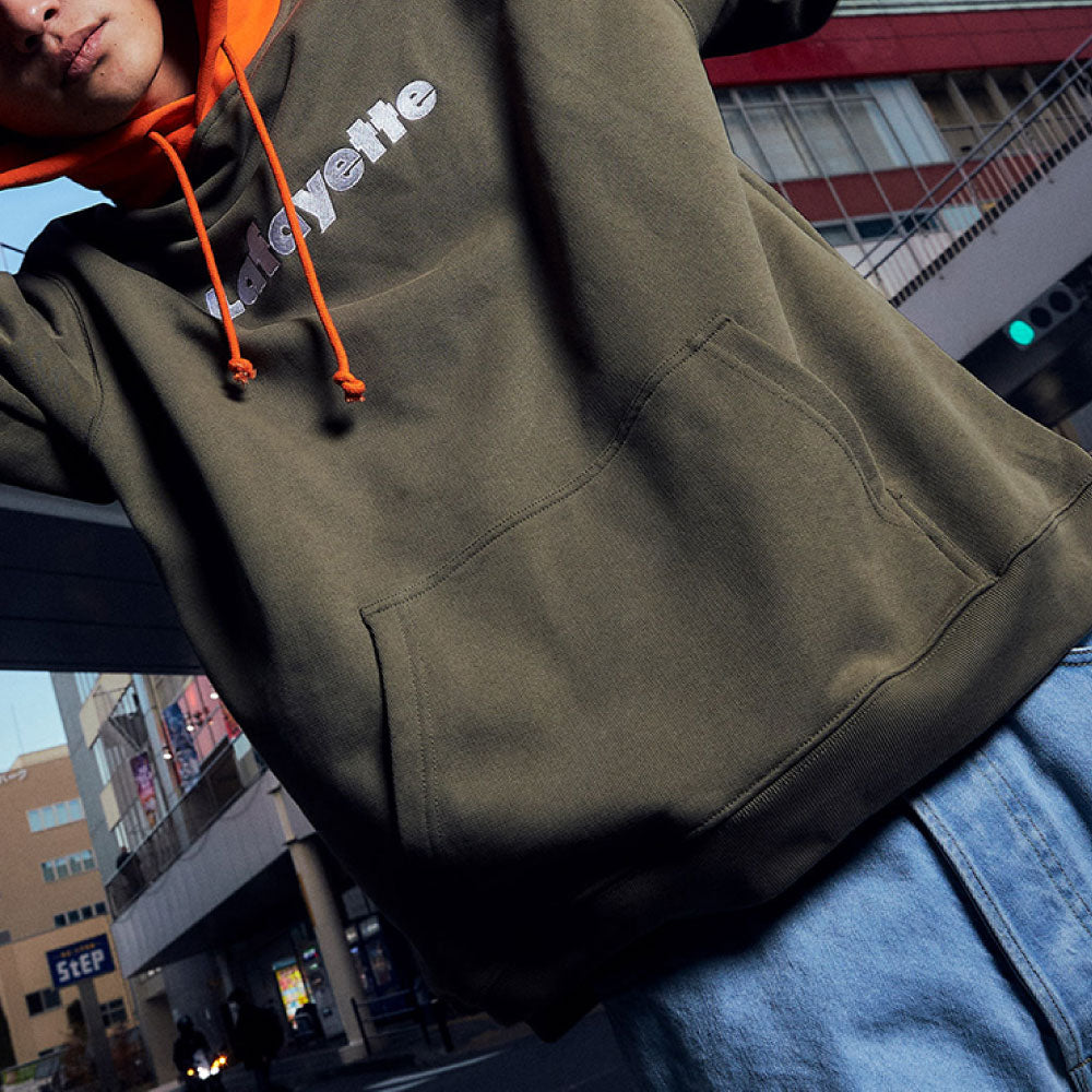 Lafayette Logo 2Tone Hoodie Olive Green プルオーバー パーカー