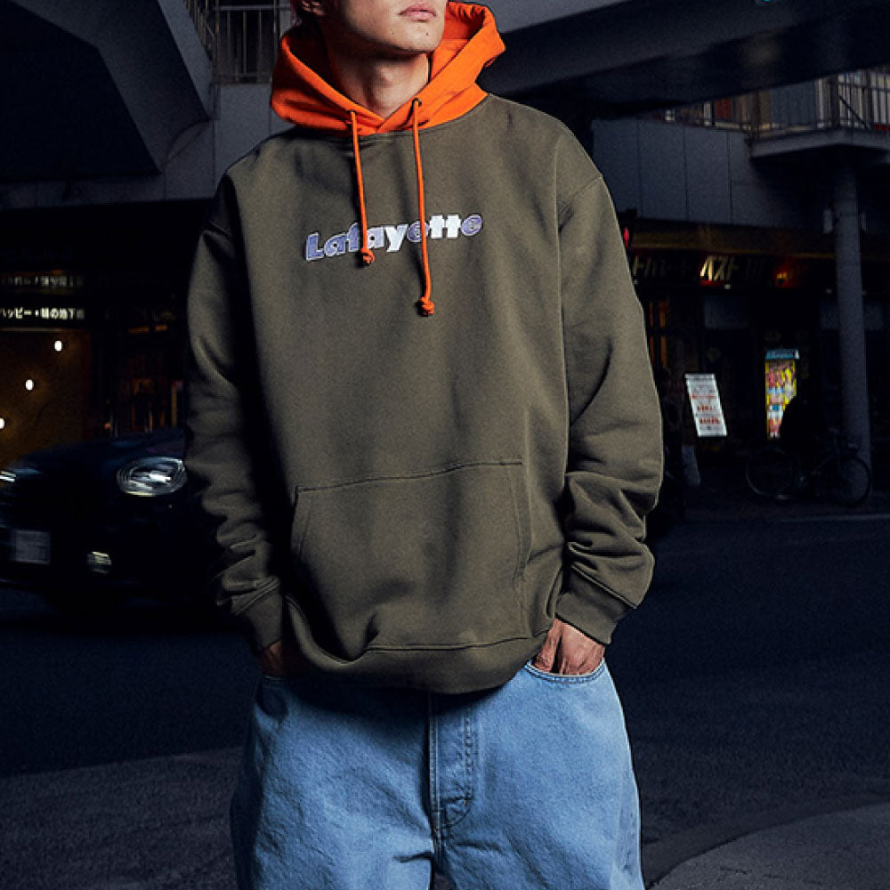 Lafayette Logo 2Tone Hoodie Olive Green プルオーバー パーカー