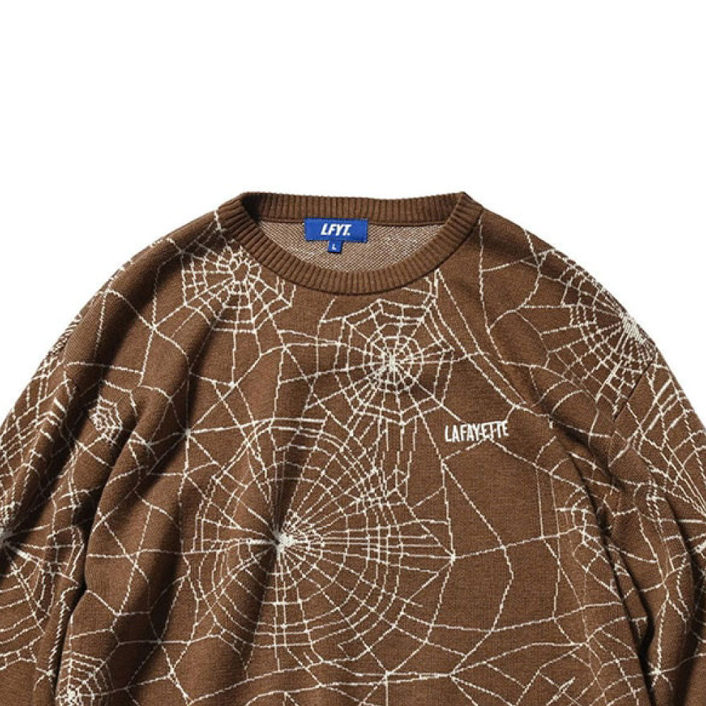 Spiderweb Knit Sweater BRN スパイダーウェブ ニット セーター