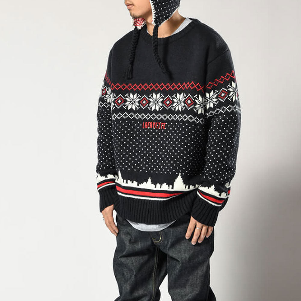 City Scape Knit Sweater New York シティー スケープ ノルディック ニット セーター