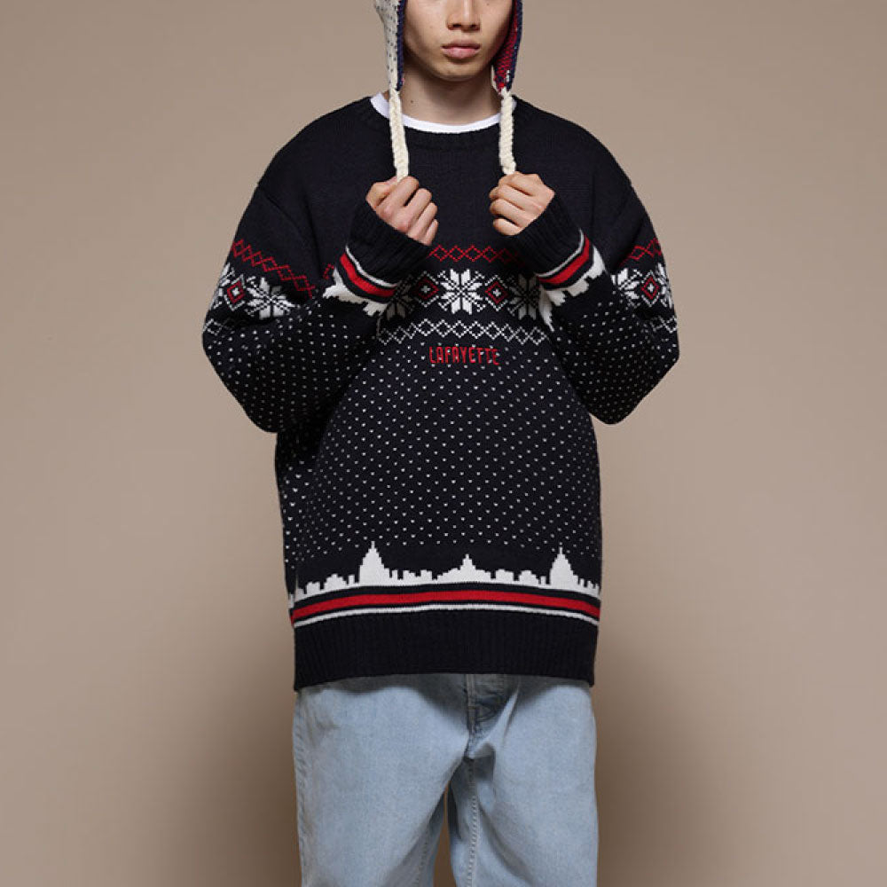 City Scape Knit Sweater New York シティー スケープ ノルディック ニット セーター