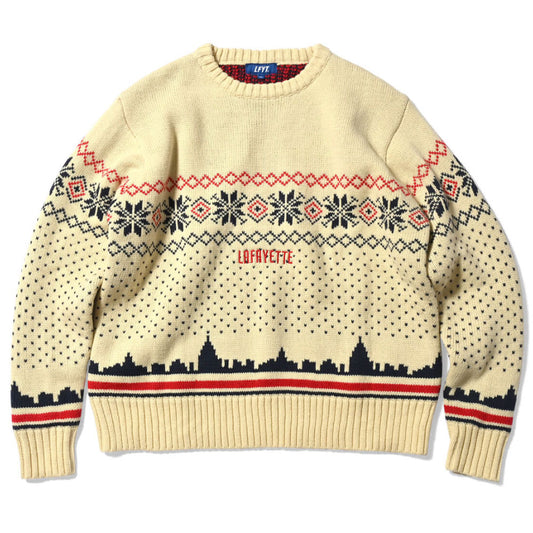 City Scape Knit Sweater New York NTL シティー スケープ ノルディック ニット セーター