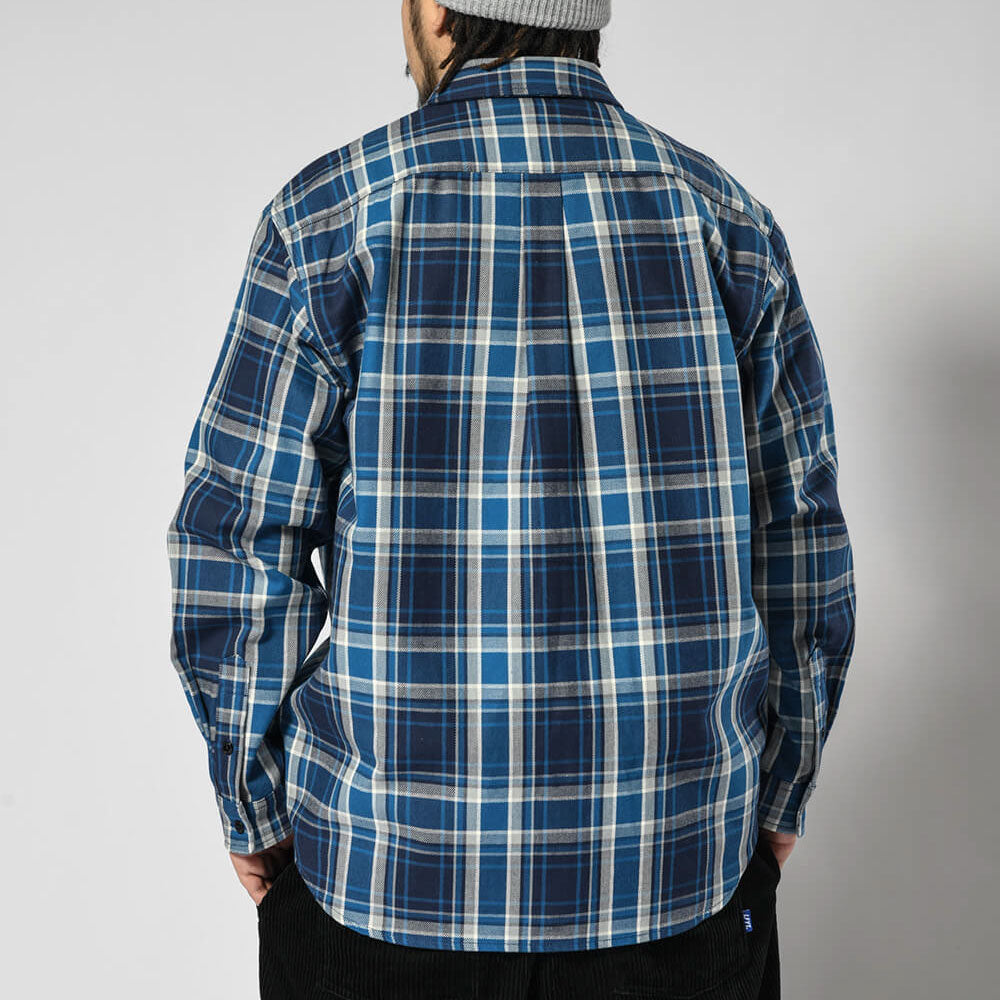 Classic Heavy Weight Flannel L/S Shirt 長袖 フランネル シャツ Blue