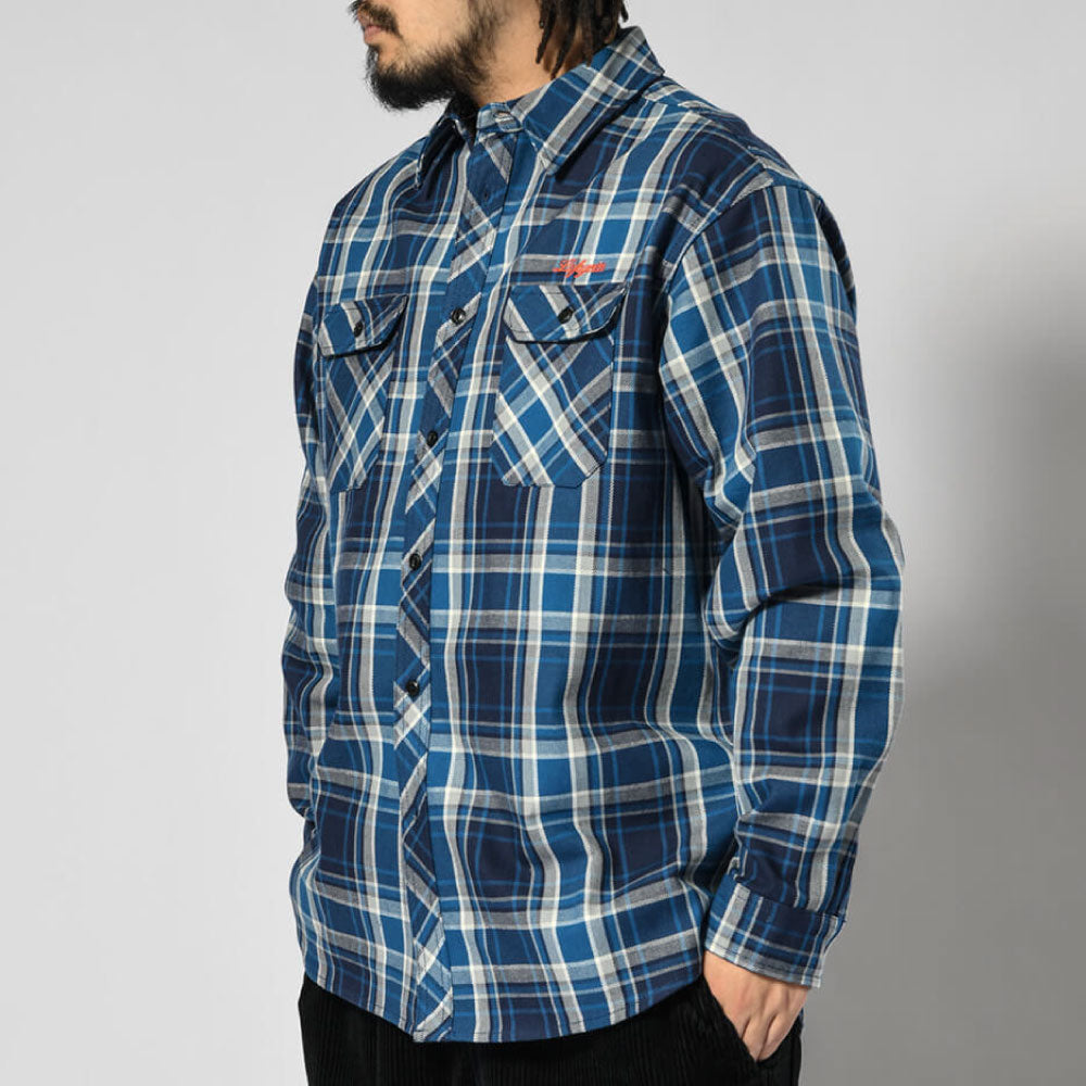 Classic Heavy Weight Flannel L/S Shirt 長袖 フランネル シャツ Blue