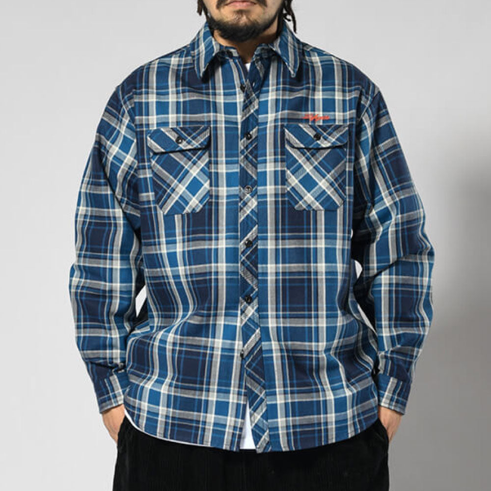 Classic Heavy Weight Flannel L/S Shirt 長袖 フランネル シャツ Blue