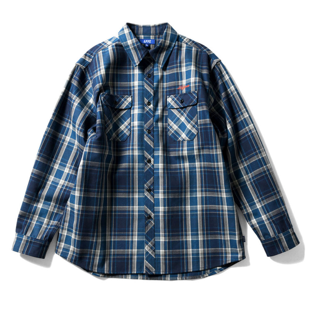 Classic Heavy Weight Flannel L/S Shirt 長袖 フランネル シャツ Blue