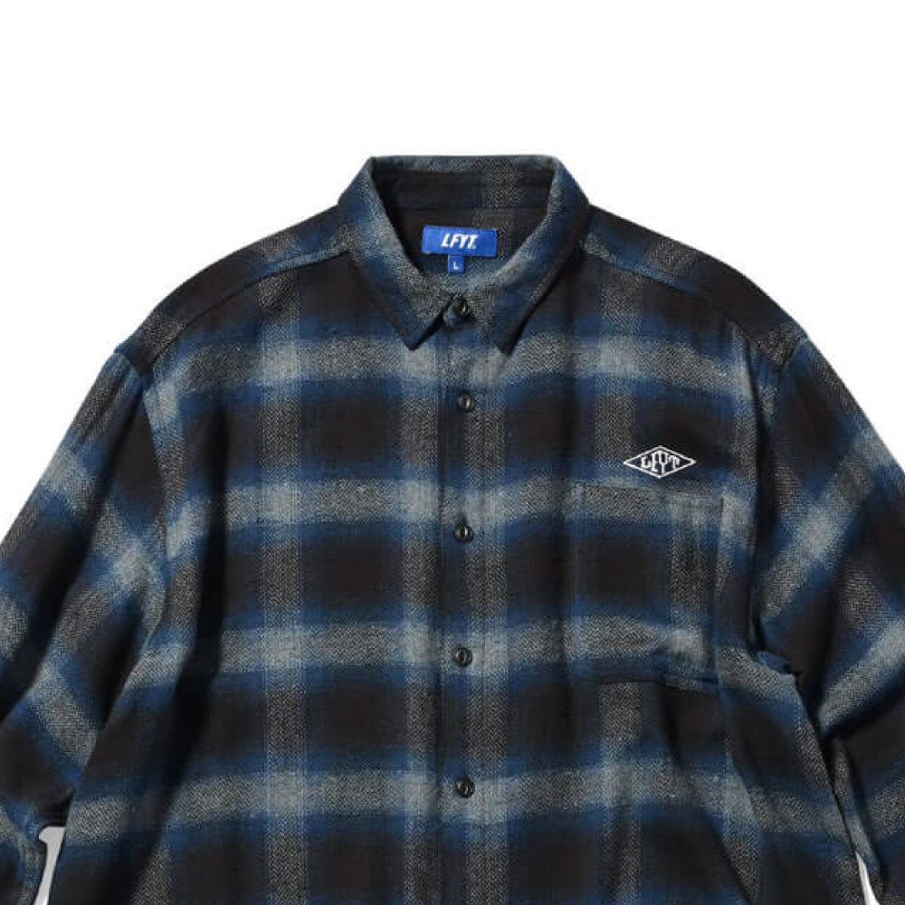 Classic Ombre Plaid L/S Shirts NVY クラシック オンブレ チェック 長袖 シャツ