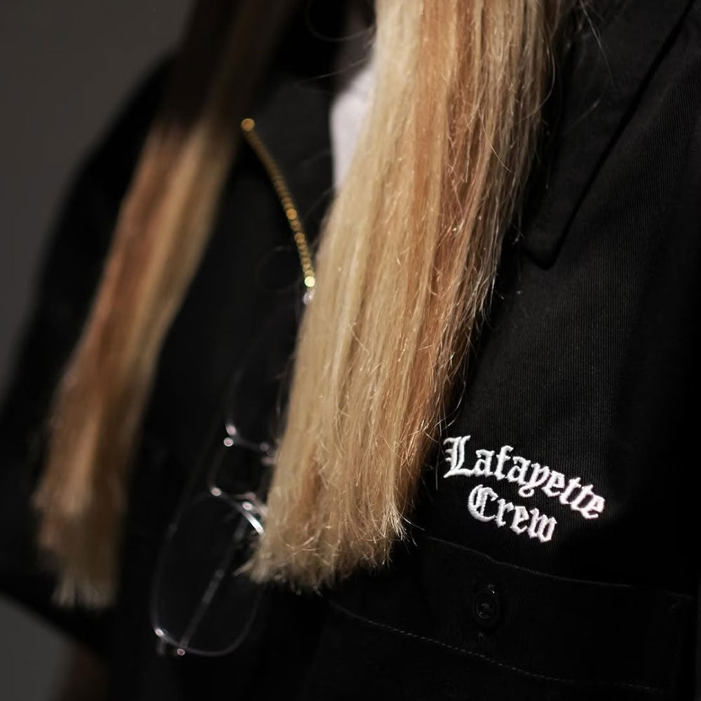 × Dickies S/S Half Zip Work Shirt NVY ディッキーズ ワーク シャツ