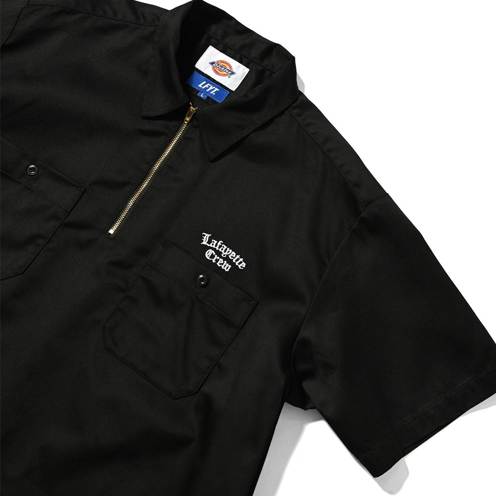 × Dickies S/S Half Zip Work Shirt NVY ディッキーズ ワーク シャツ