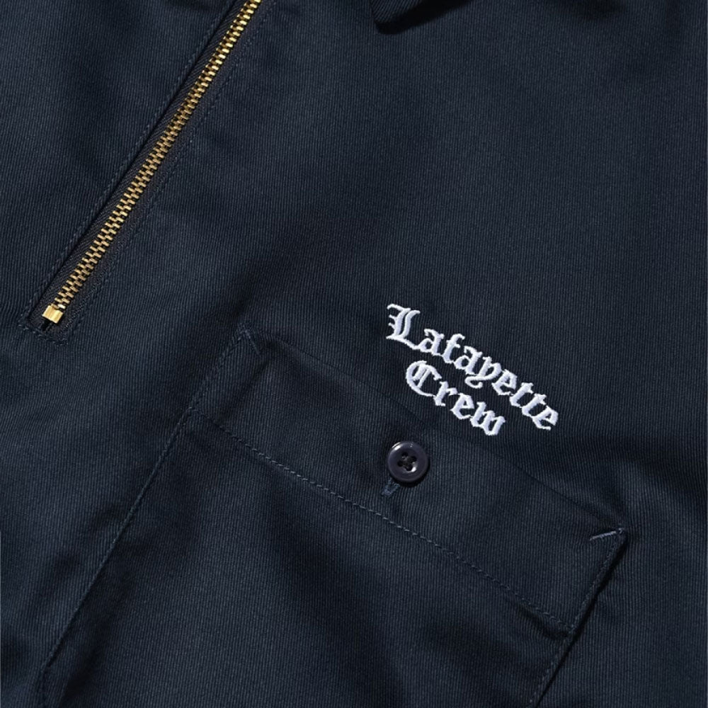 × Dickies S/S Half Zip Work Shirt NVY ディッキーズ ワーク シャツ