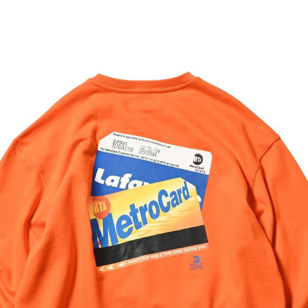 × MTA Metro Card Crewneck Sweat ORG メトロ カード エムティーエー スウェット