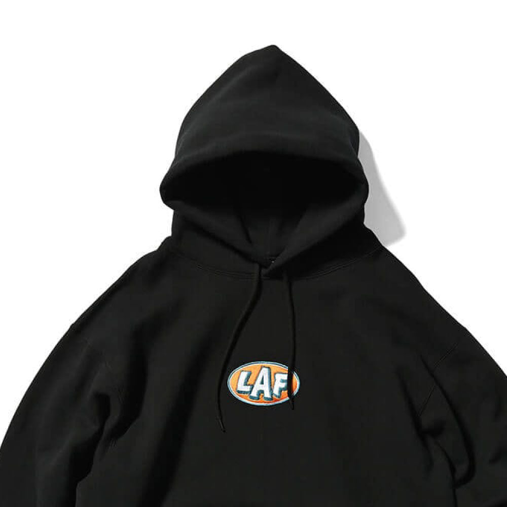 Oval LAF Logo Sweat Hoodie Parka BLK ロゴ フーディー プルオーバー パーカー