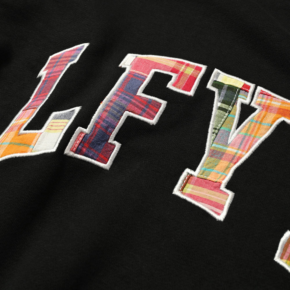 Patchwork Arch Logo Embroidery Crew Neck Sweatshirt ロゴ チェック パッチ ワーク クルーネック スウェット