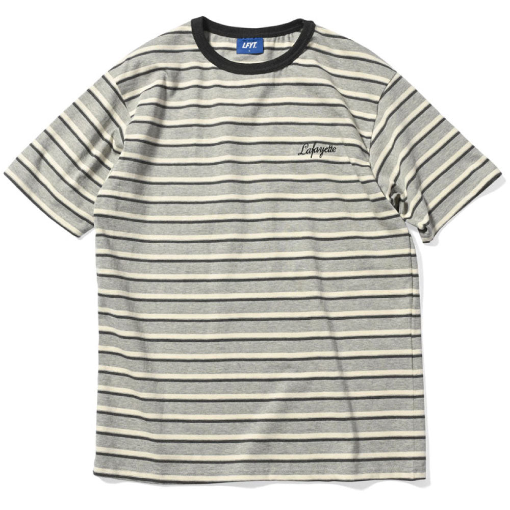 Script Logo Multi S/S Striped Tee GRY スクリプト ロゴ ボーダー 半袖 Tシャツ