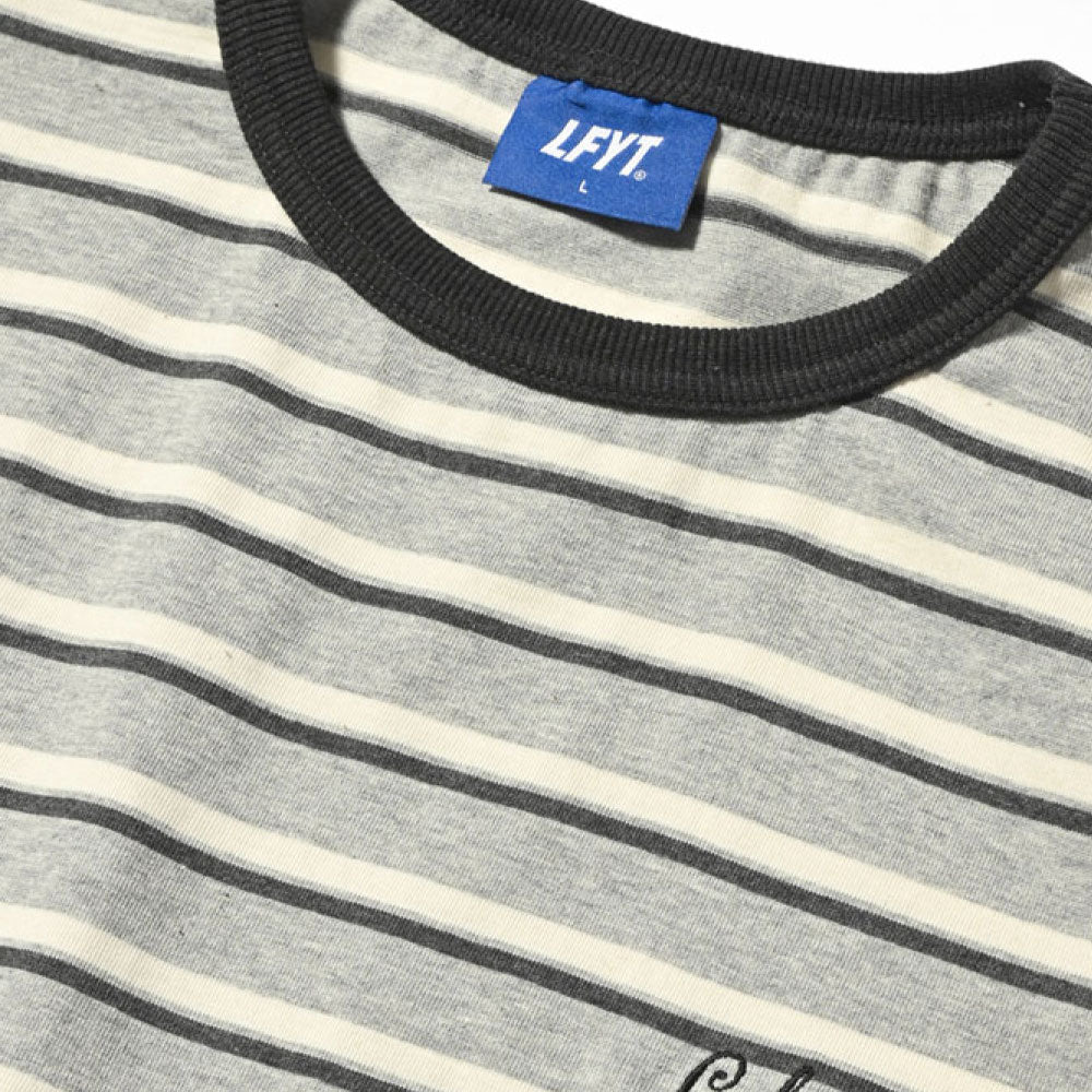 Script Logo Multi S/S Striped Tee GRY スクリプト ロゴ ボーダー 半袖 Tシャツ