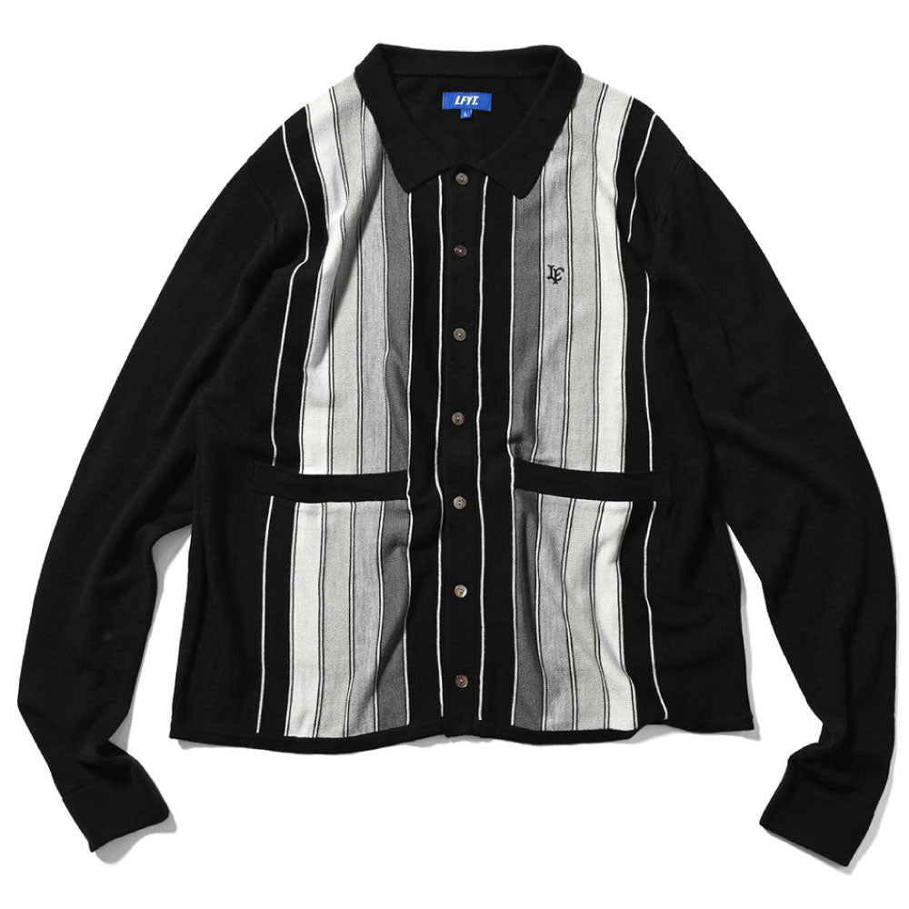 Striped Knit Cardigan BLK ストライプ ニット カーディガン