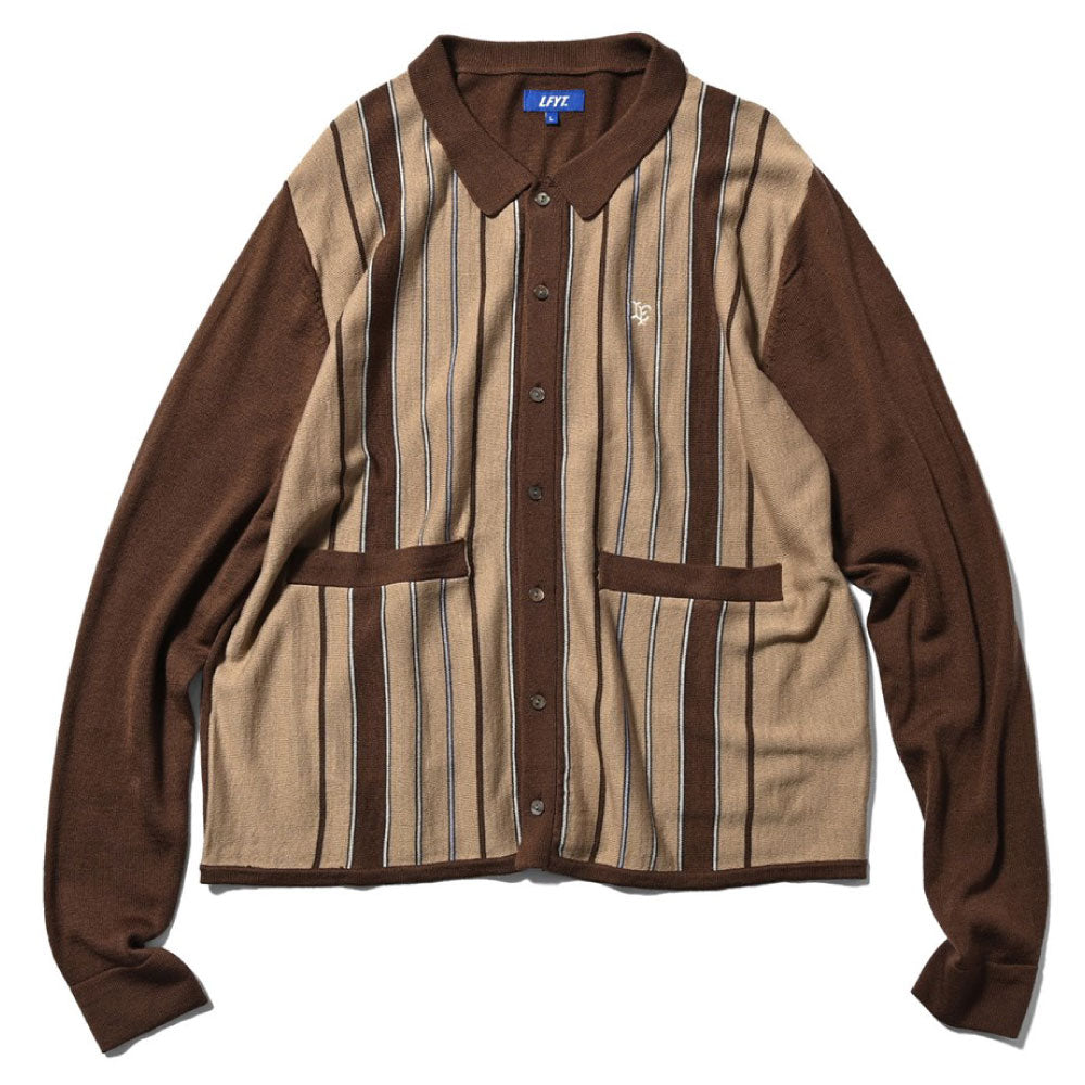 Striped Knit Cardigan BRN ストライプ ニット カーディガン