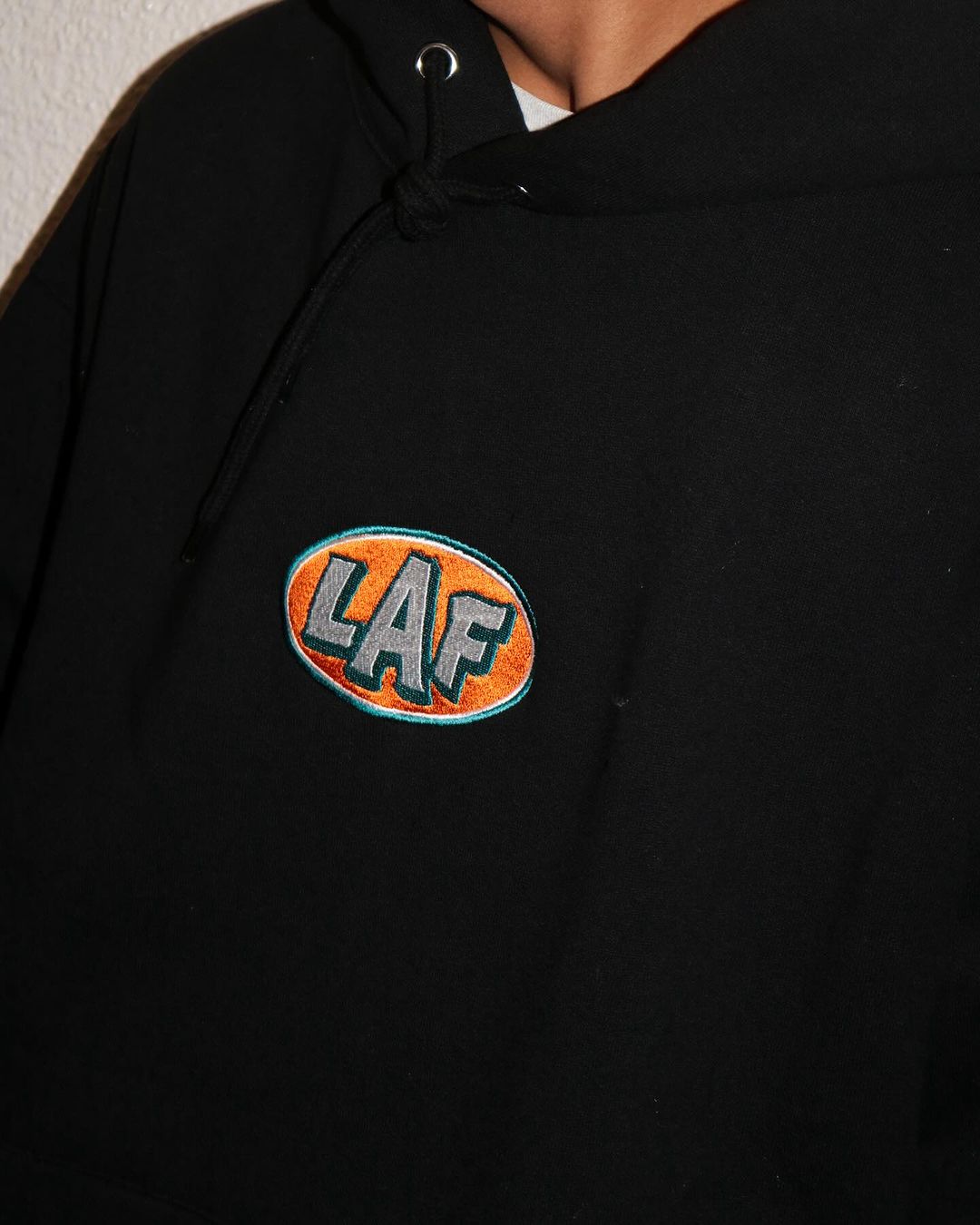 Oval LAF Logo Sweat Hoodie Parka BLK ロゴ フーディー プルオーバー パーカー