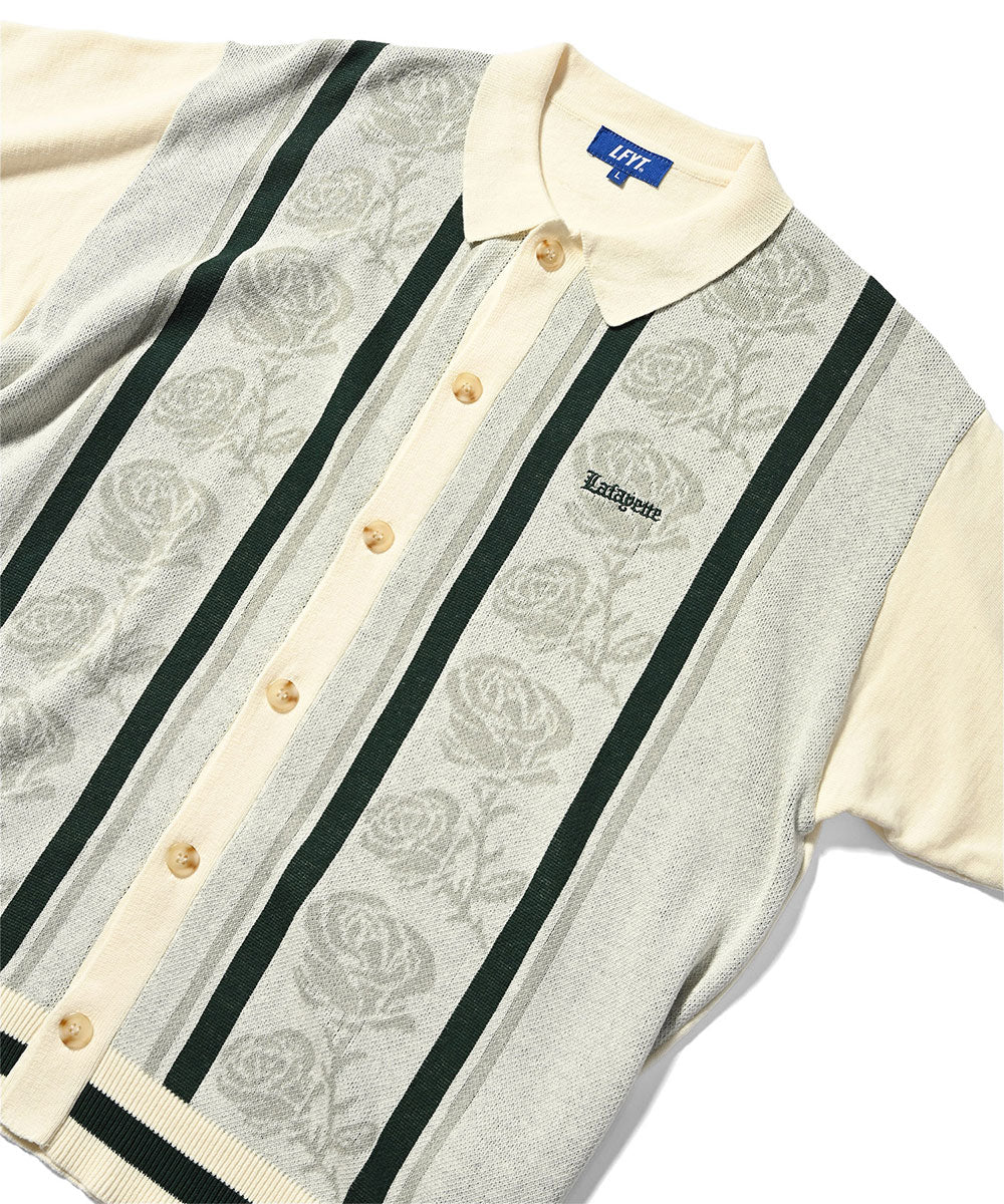 Rose Summer Knit Shirt Black サマー ニット 半袖 シャツ