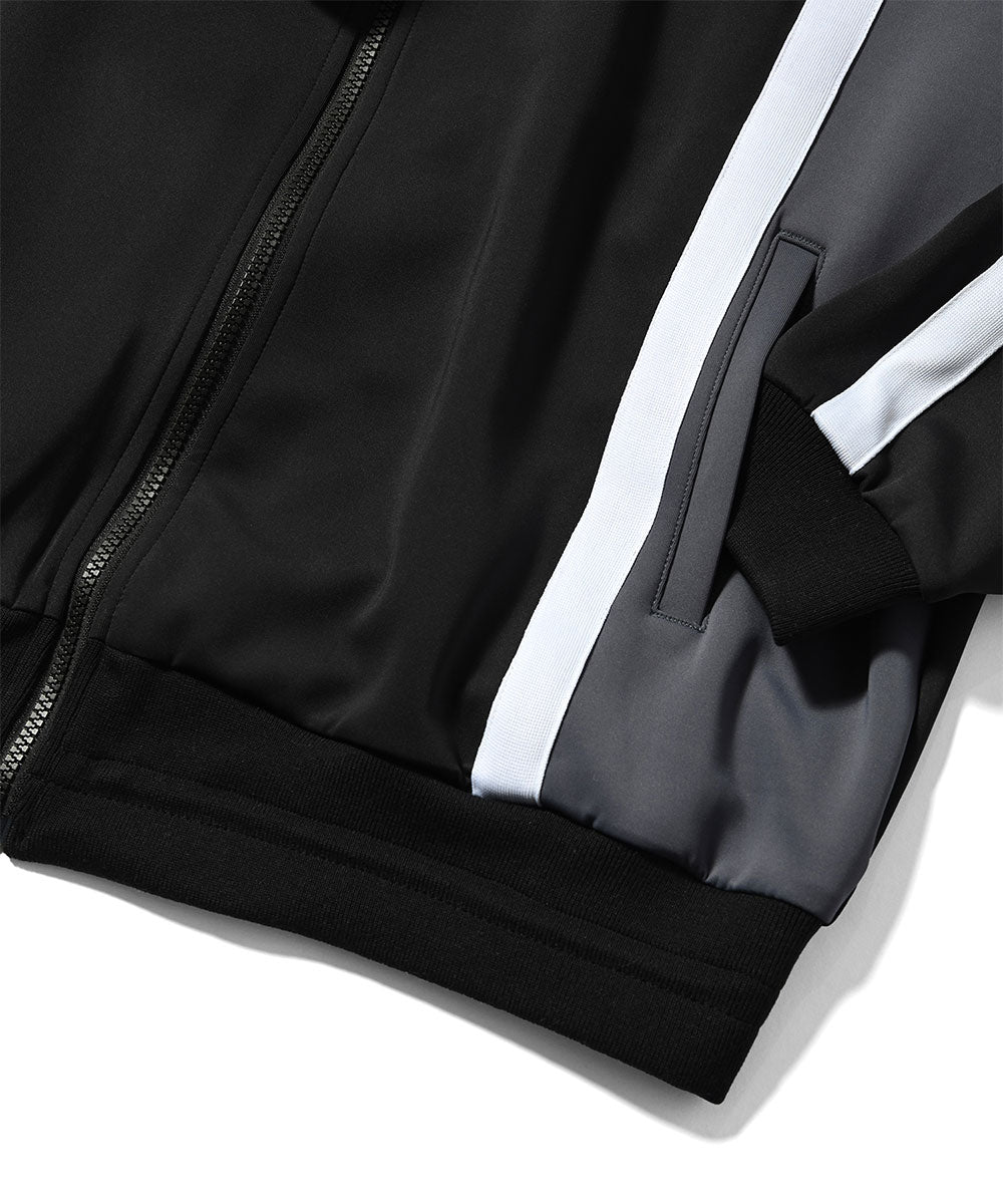 Striped Jersey Track Jacket BLK ジャージ エンブレム トラック ジャケット