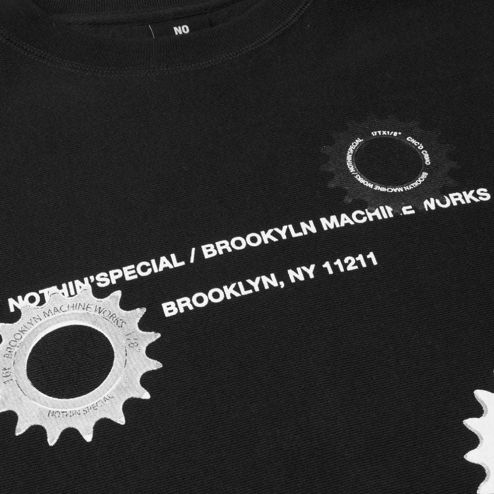 × BROOKLYN MACHINE WORKS Gangsta Crew Neck Sweatshirt BLK ブルックリンマシンワークス クルーネック スウェット
