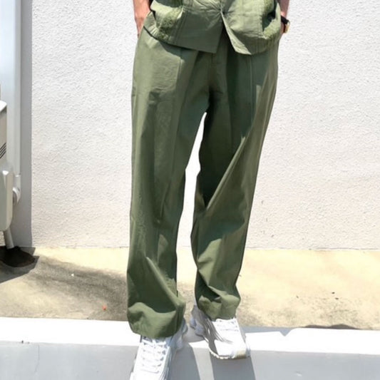 Solid Relaxed Easy Pants Olive リラックス イージー パンツ