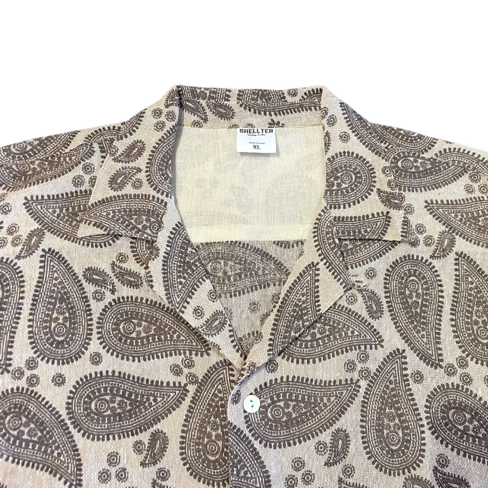 Paisley Allover S/S Linnen Like Shirts 半袖 ペイズリー シャツ