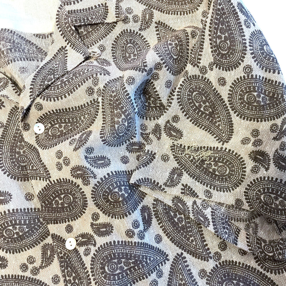 Paisley Allover S/S Linnen Like Shirts 半袖 ペイズリー シャツ