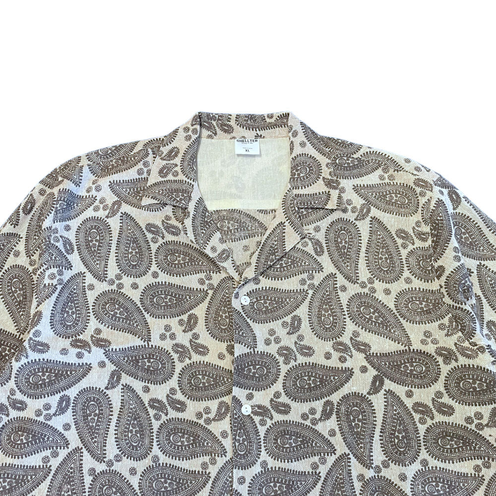 Paisley Allover S/S Linnen Like Shirts 半袖 ペイズリー シャツ