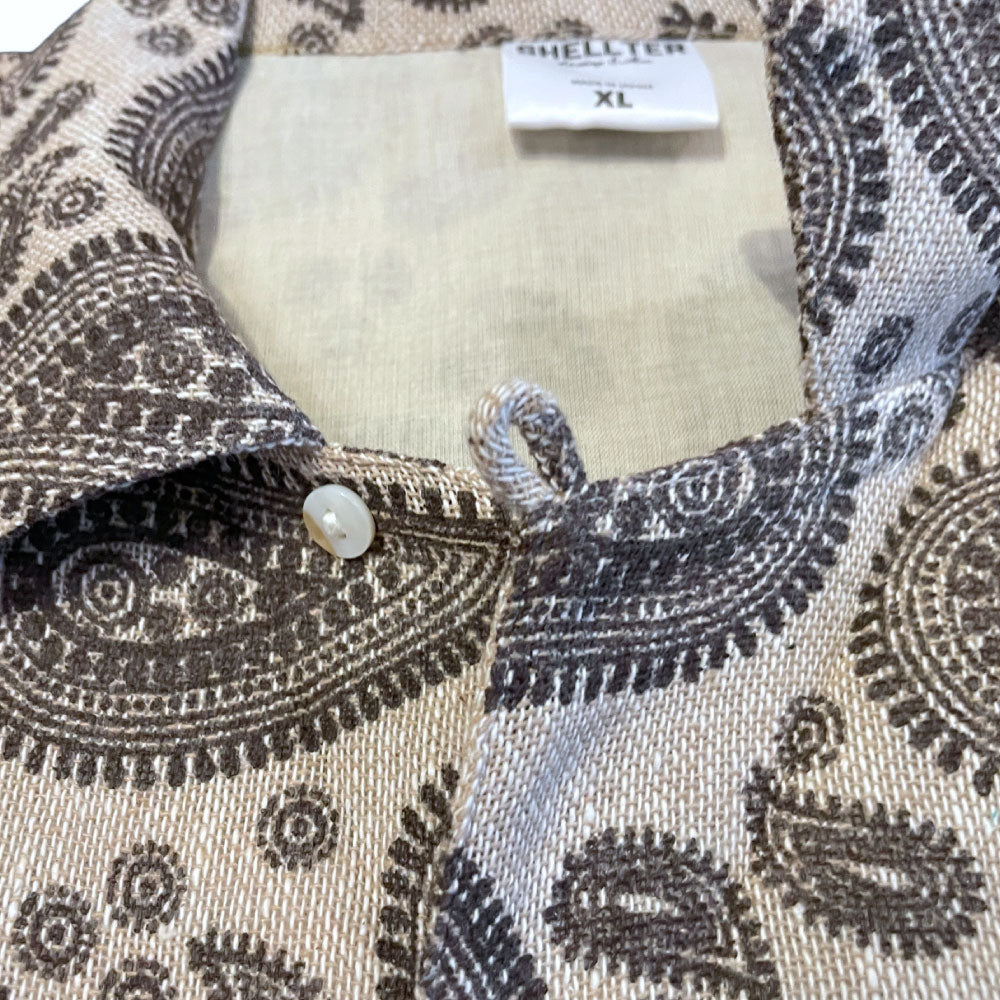 Paisley Allover S/S Linnen Like Shirts 半袖 ペイズリー シャツ