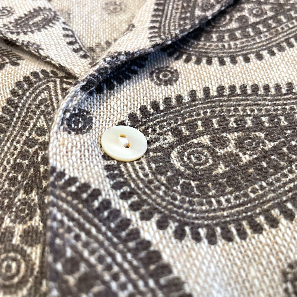 Paisley Allover S/S Linnen Like Shirts 半袖 ペイズリー シャツ